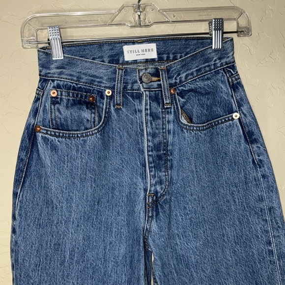 Still Here Cowgirl Women's Blue Straight Leg Jeans - Picture 3 of 11
